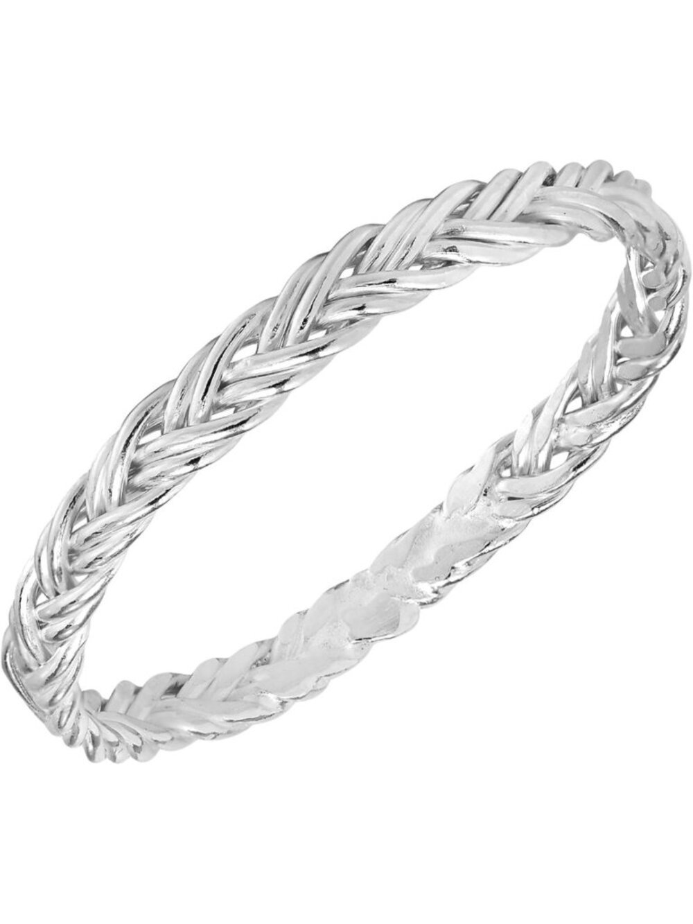 Eternity Double Braid Weave Band Ring | .925 Sterling Silver | Wave Design for